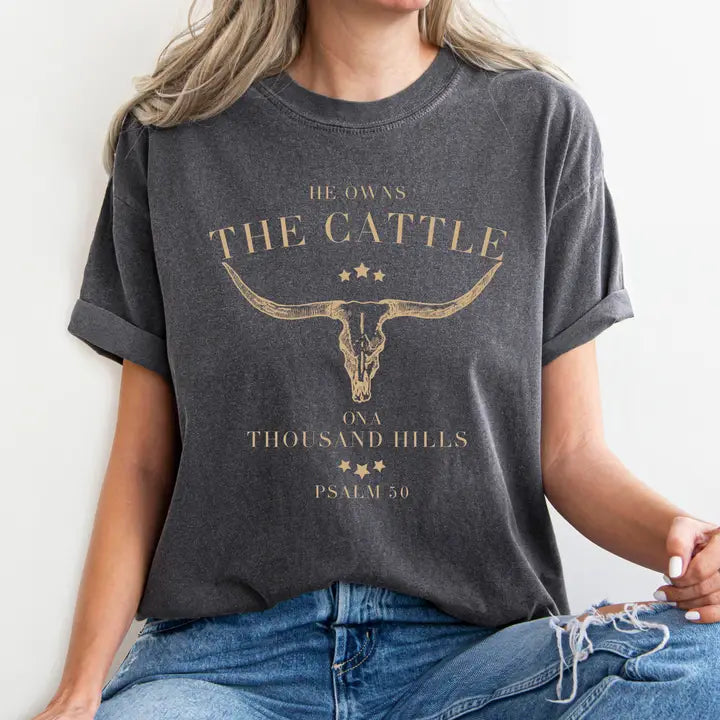 The Cattle - Psalm 50 Tshirt - Charcoal