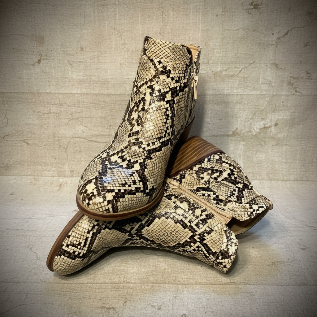 Snakeskin Bootie
