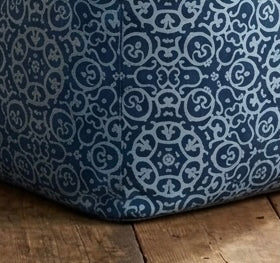 Blue Beanbag Ottoman