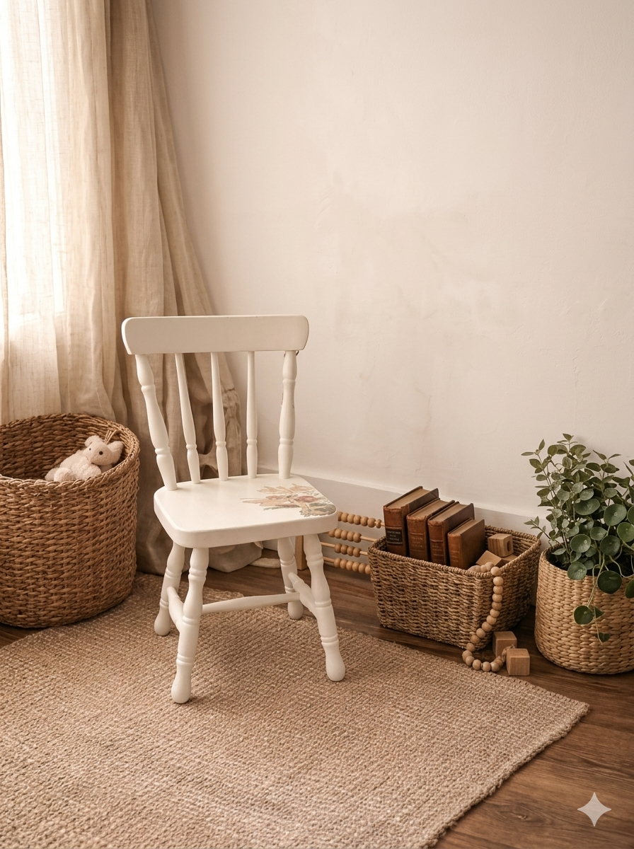 Aged White Child Chair
