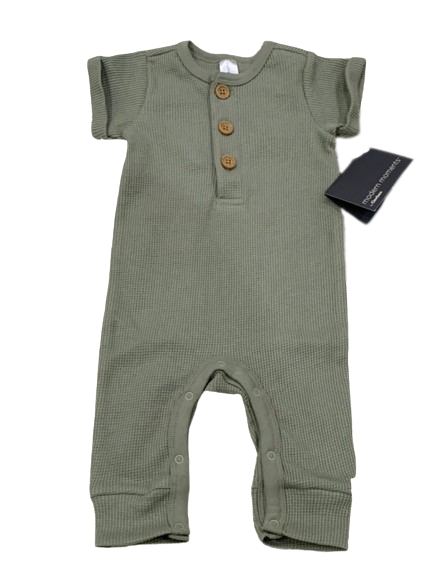 Modern Moments by Gerber Baby Waffle Knit Romper - Olive