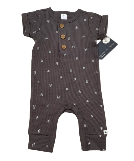 Modern Moments by Gerber Baby Waffle Romper- Charcoal