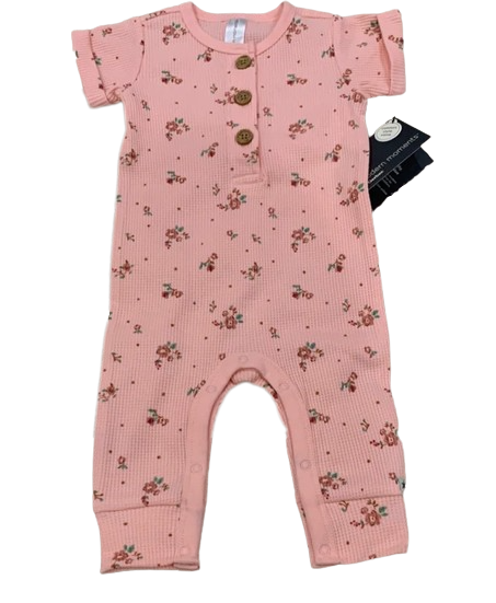 Modern Moments by Gerber Baby Boy / Girl Waffle Romper - Pink