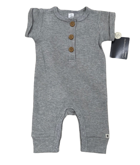 Modern Moments by Gerber Baby Waffle Knit Romper - Heather Gray