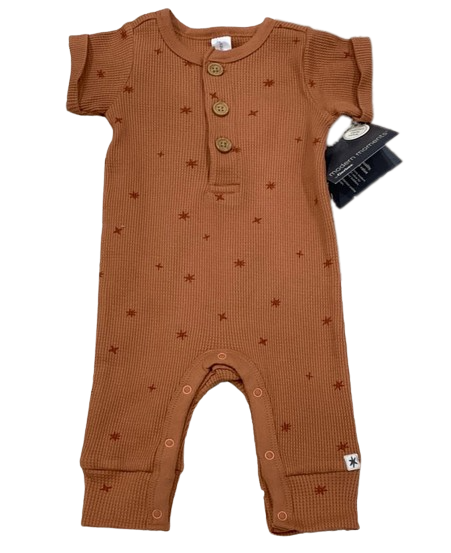 Modern Moments by Gerber Baby Waffle Knit Romper - Burnt Orange