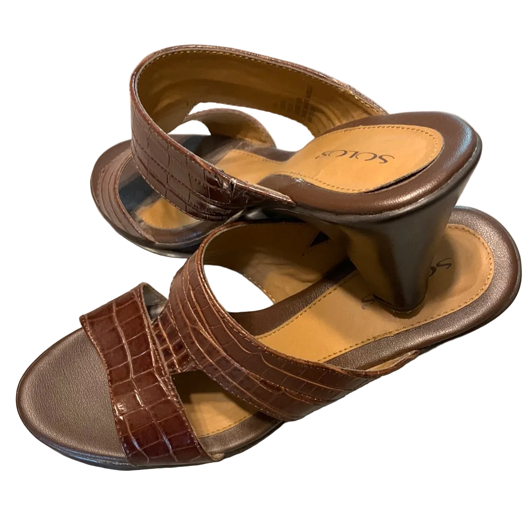 Solos Brown Heel Sandal