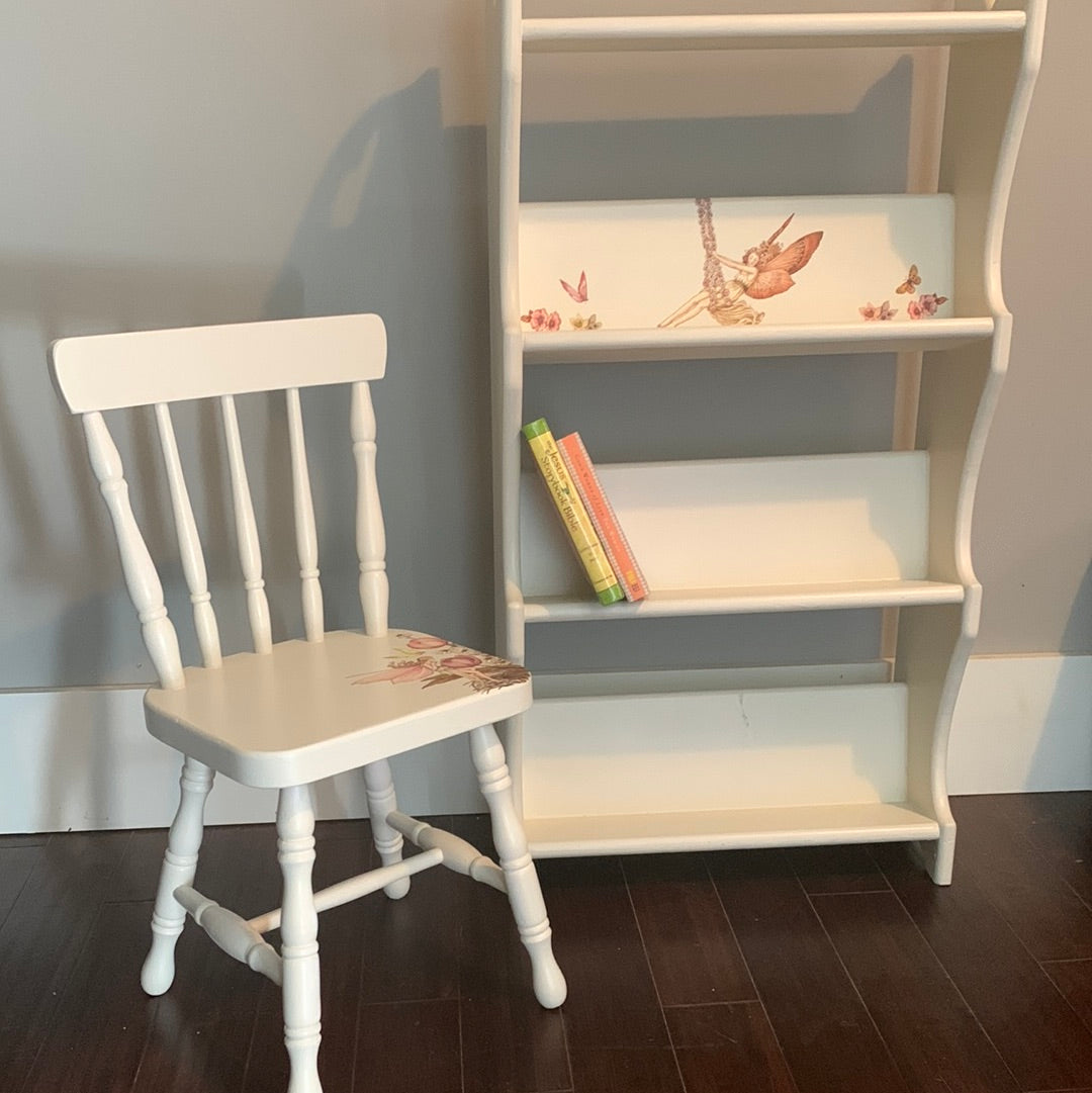 Aged White Child Bookcase