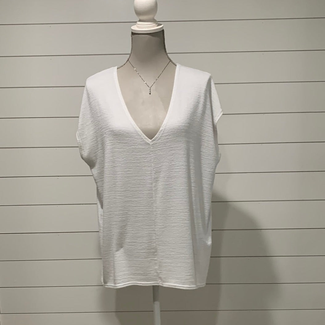 White Low Neckline Shirt