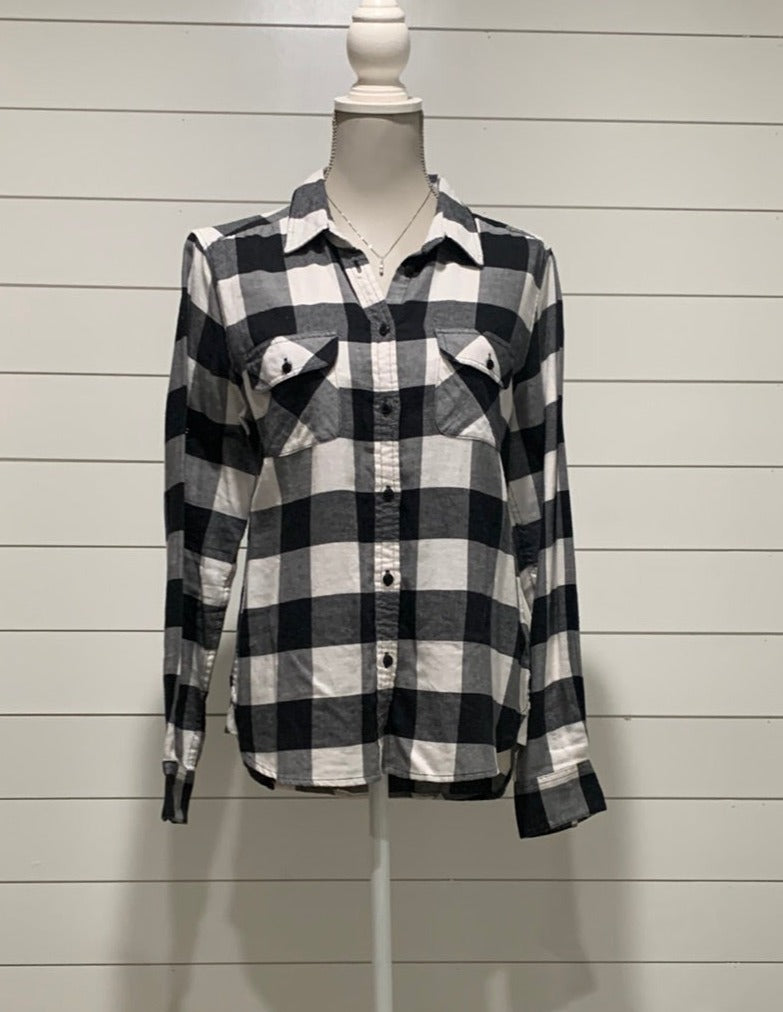 Black and White Plaid Shirt