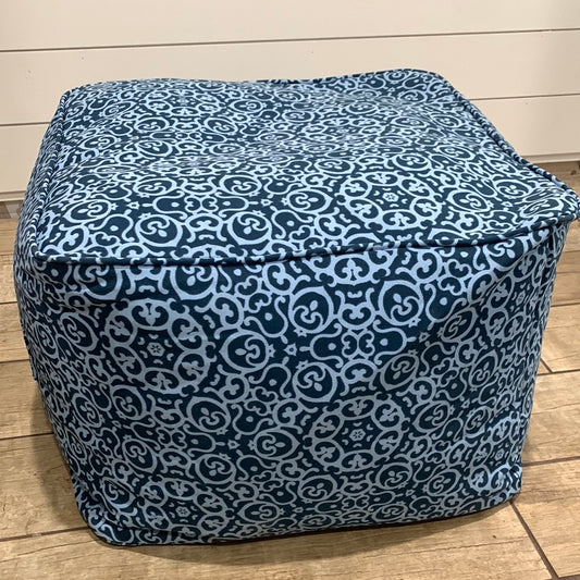 Blue Beanbag Ottoman 