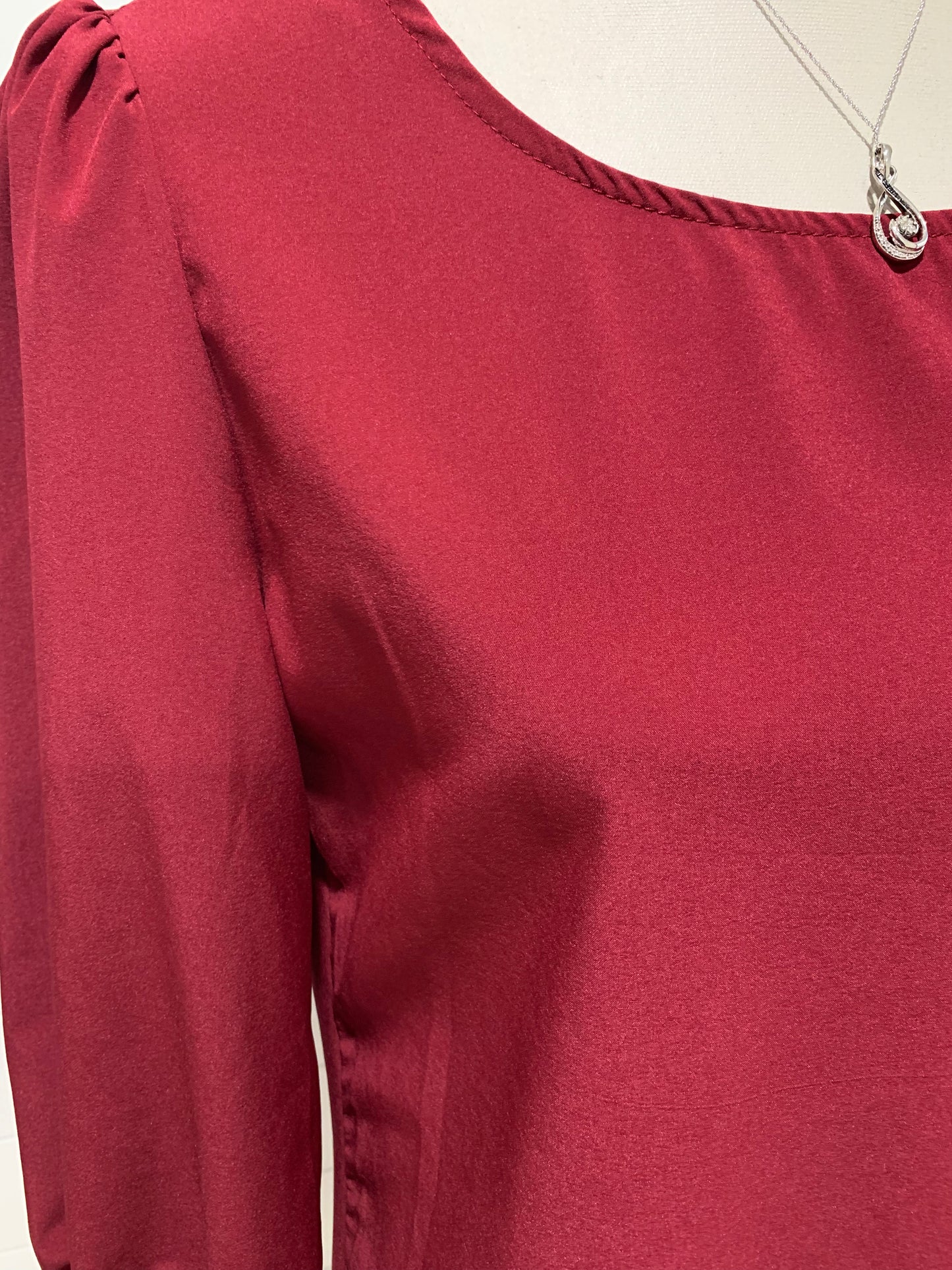 Three-Quarter Sleeve Red Dress