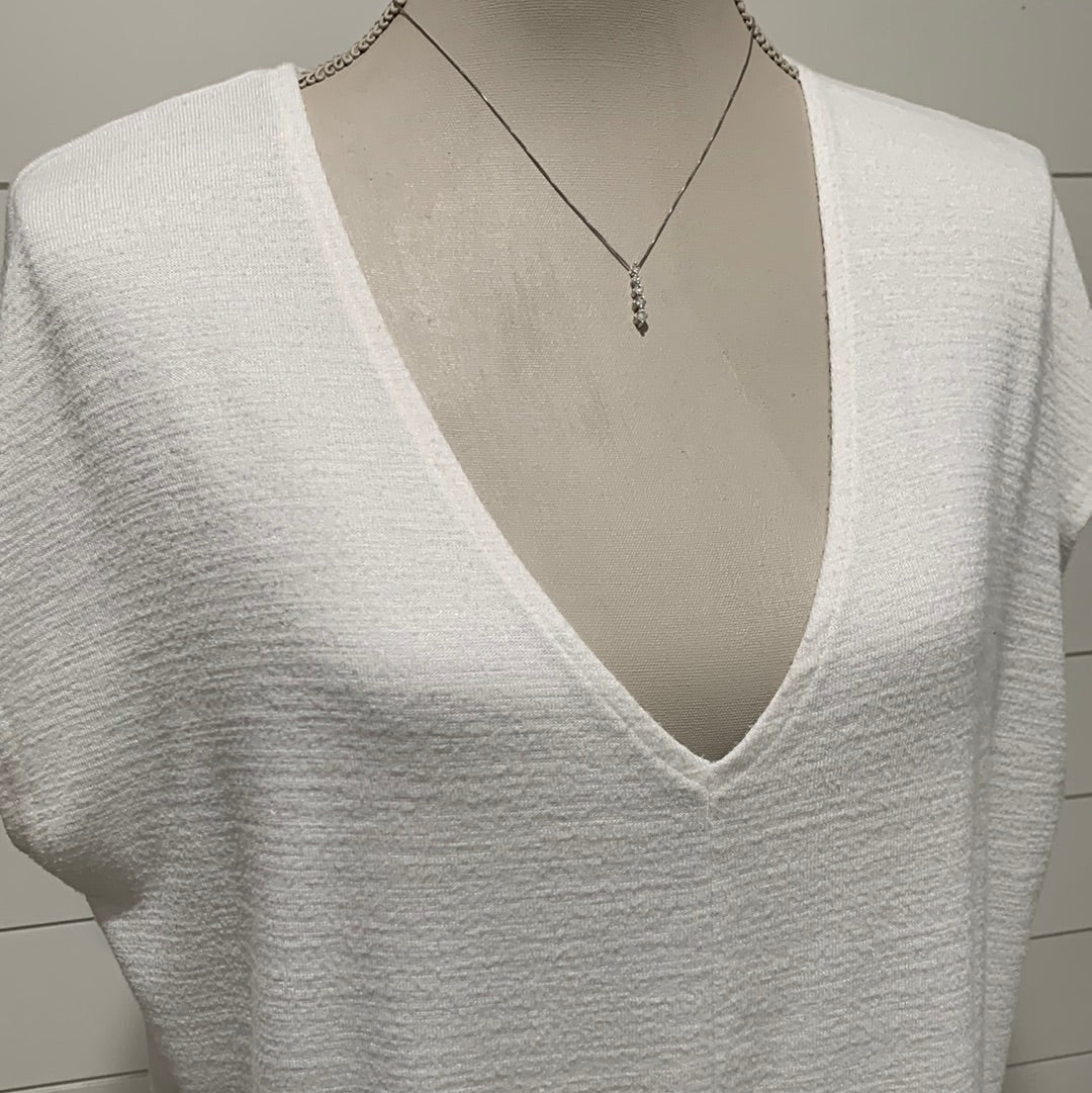 White Low Neckline Shirt