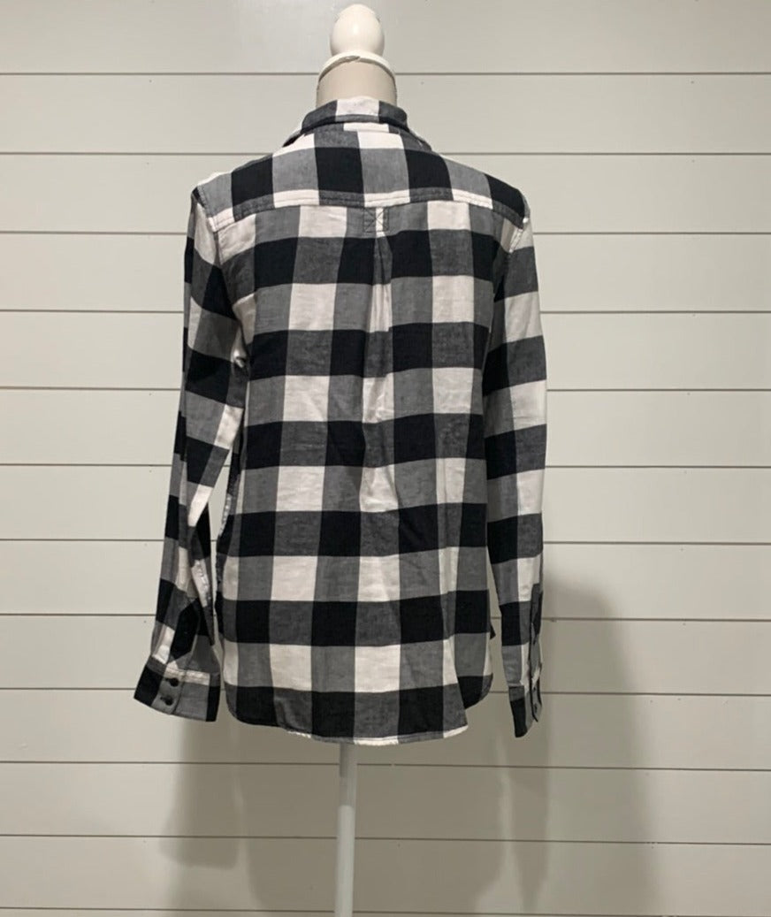 Black and White Plaid Shirt